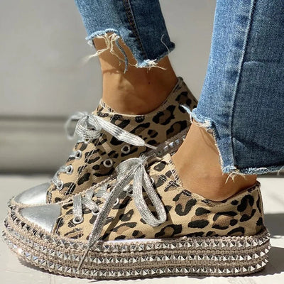 Damen Sneaker für den Sommer mit Leopardenmuster