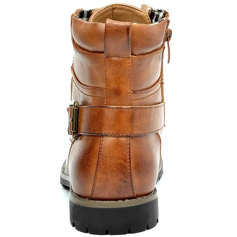Mittellange Schnürstiefel aus Leder für Herren