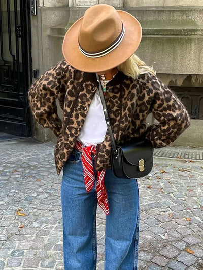 Leoparden Damen Strickjacke