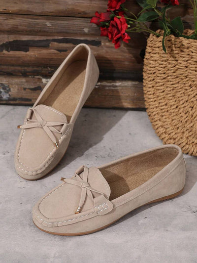 Sabine – Damen Loafer Mit Schleife Veloursleder Flach Komfort