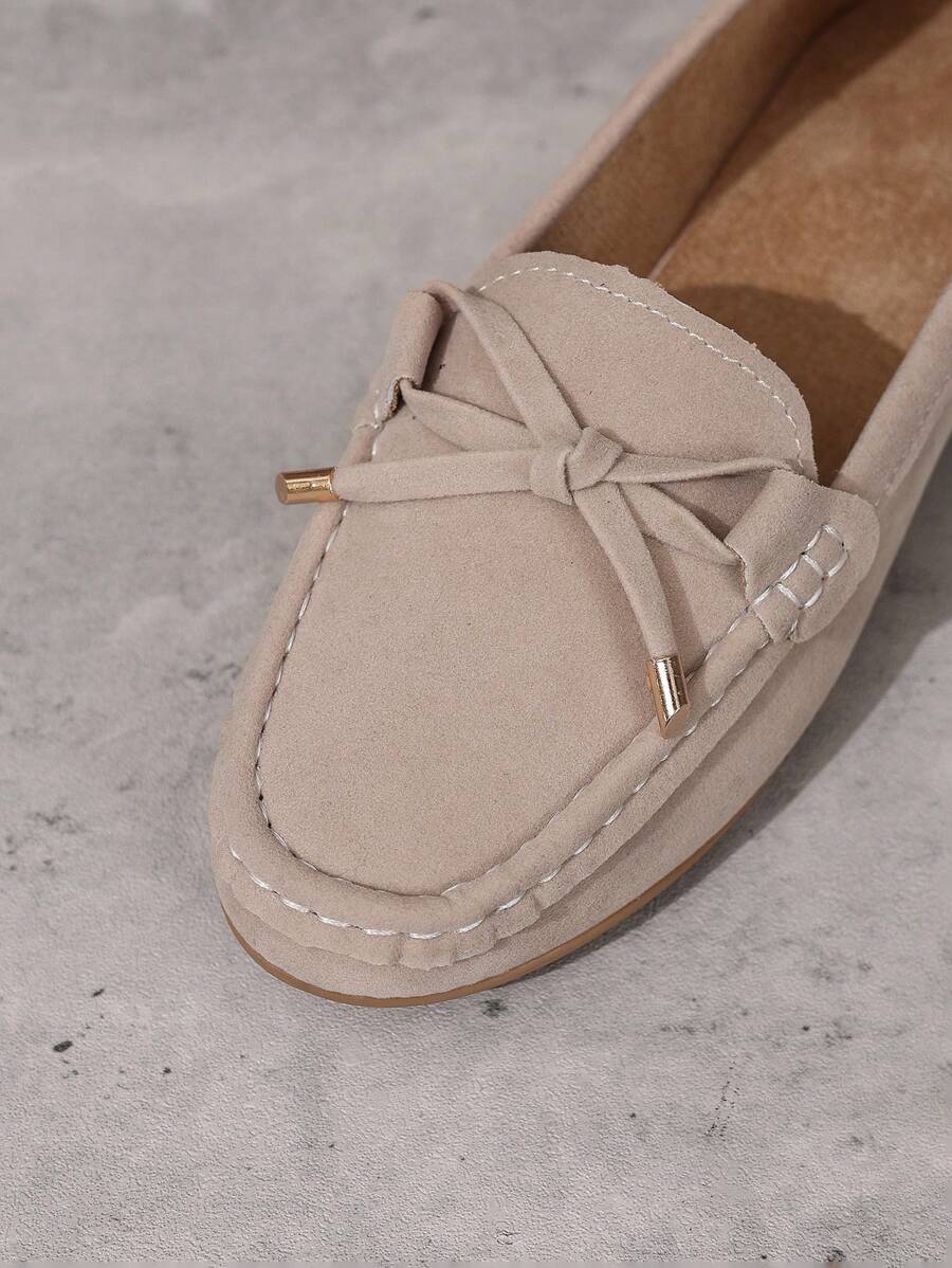 Sabine – Damen Loafer Mit Schleife Veloursleder Flach Komfort