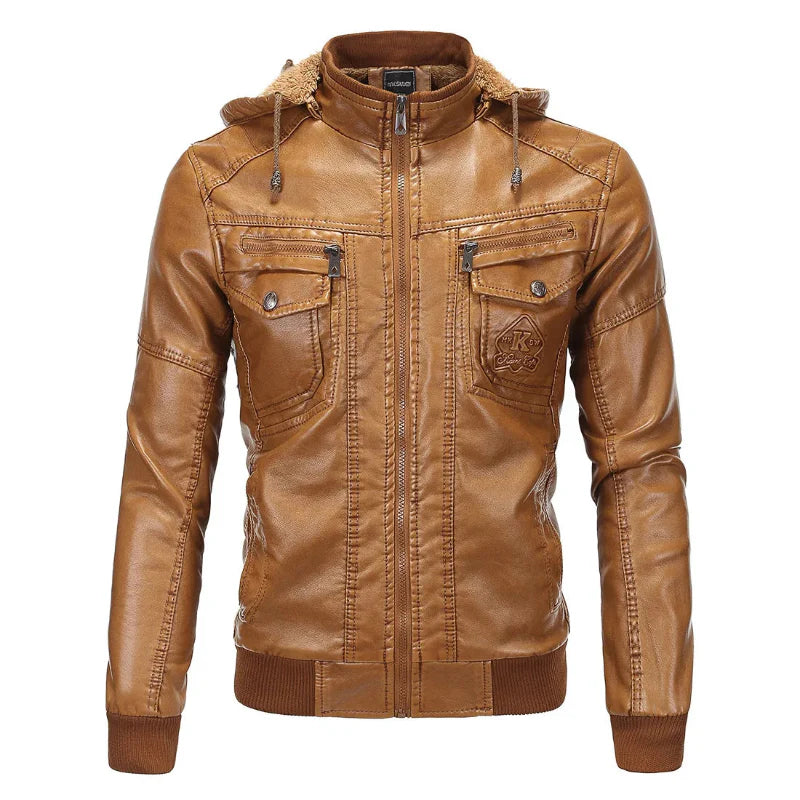 Jaxon™ Lederjacke mit Kapuze