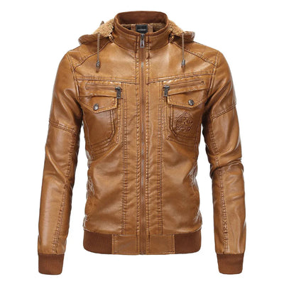 Jaxon™ Lederjacke mit Kapuze