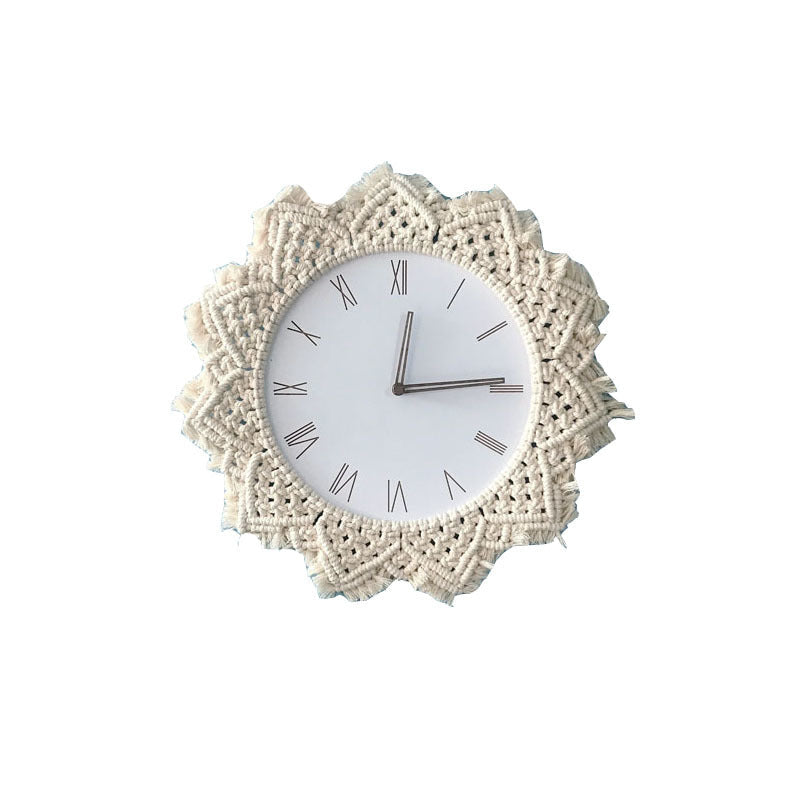 Bohotime Handgefertigte Makramee Wanduhr