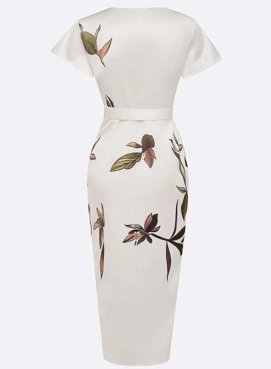 Beverly – Elegantes Weißes Satinkleid