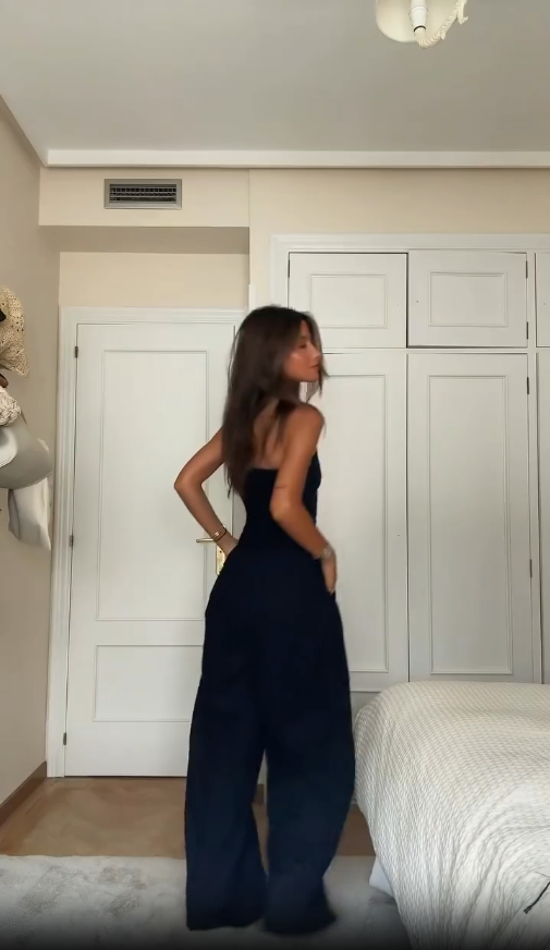 Luna stroploser Jumpsuit mit weitem Bein