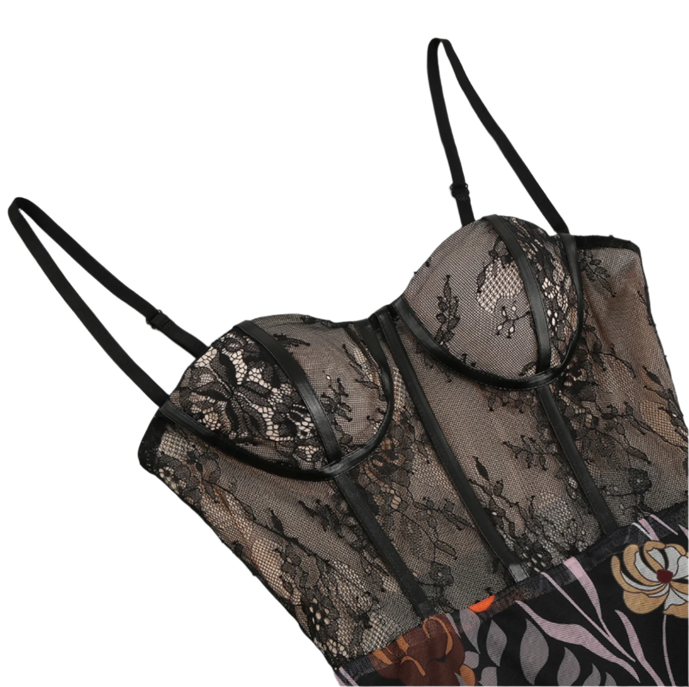 Misha - Blumenkleid mit Herz-Ausschnitt im Korsettstil