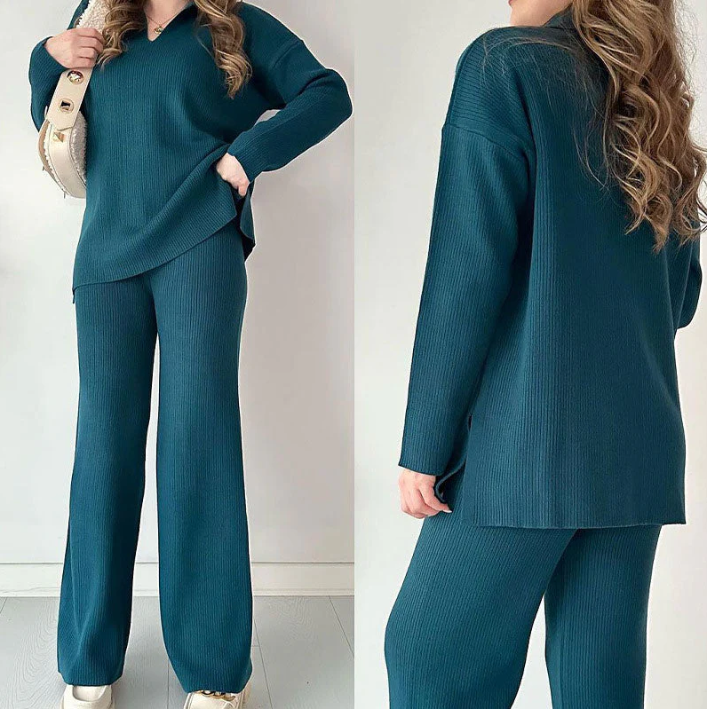 Lauren - schickes zweiteiliges set mit v-ausschnitt für damen