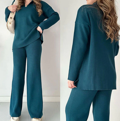 Lauren - schickes zweiteiliges set mit v-ausschnitt für damen