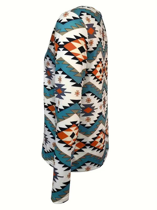 Hannelore | stylisches langarmshirt mit geometrischem print