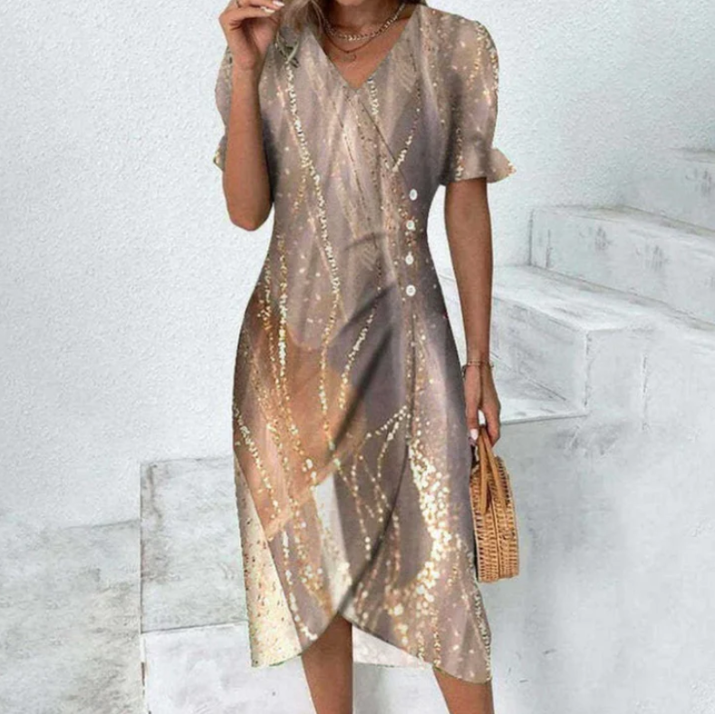 Amalia - schickes midi-wickelkleid für damen pure eleganz