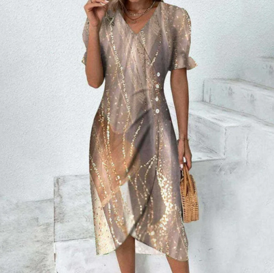 Amalia - schickes midi-wickelkleid für damen pure eleganz