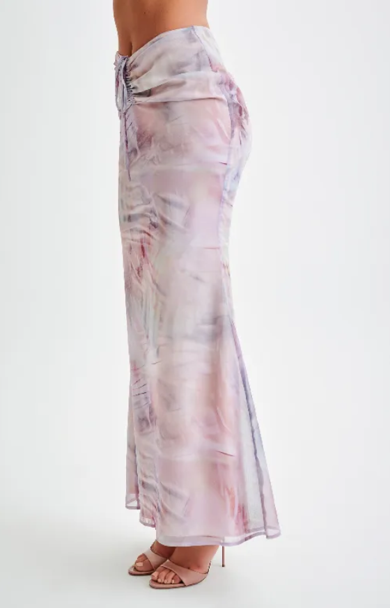 Jeanne - maxirock mit rüschen und muschelmotiv