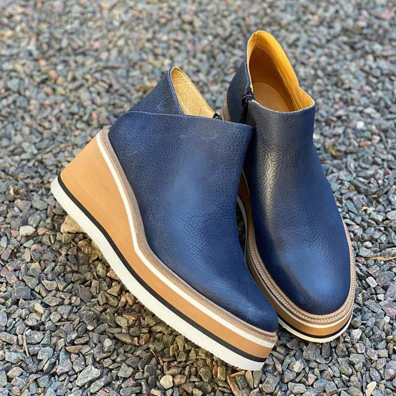 Stylische plateau-stiefeletten für frauen