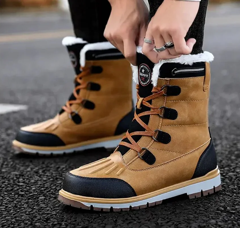 Wetterfeste und isolierte herrenstiefel