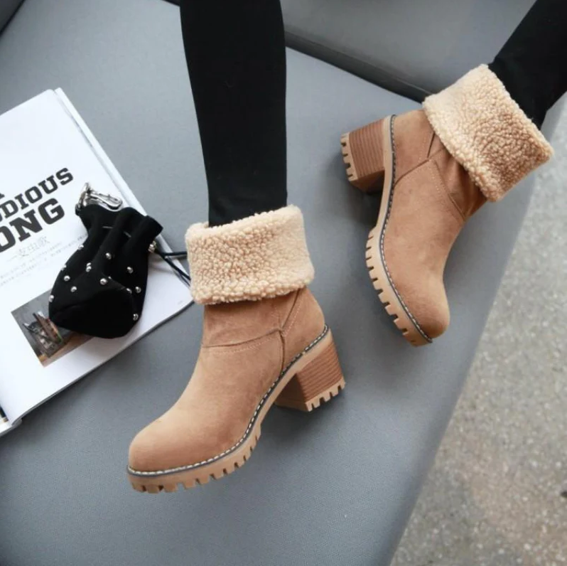 Warm gefütterte damenstiefel für den winter