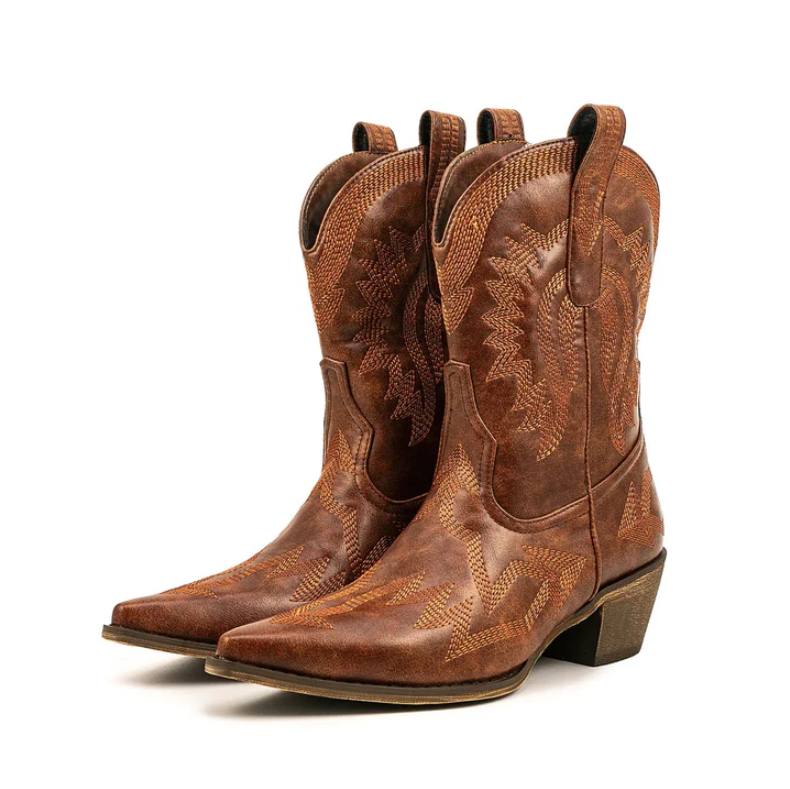 Sinaa - klassische western-cowboystiefel aus leder für damen
