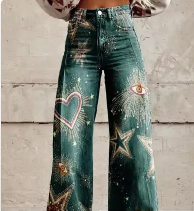 Anzhela – weite hose mit buntem print