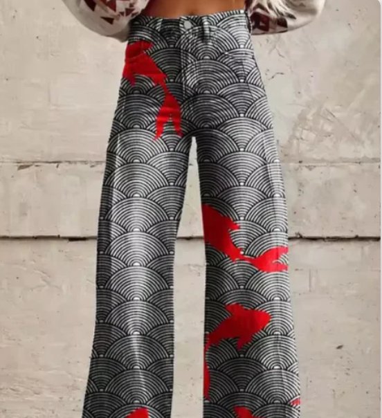 Anzhela – weite hose mit buntem print