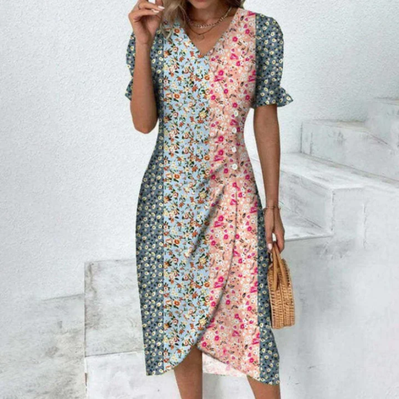 Amalia - schickes midi-wickelkleid für damen pure eleganz