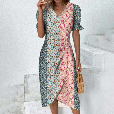 Amalia - schickes midi-wickelkleid für damen pure eleganz