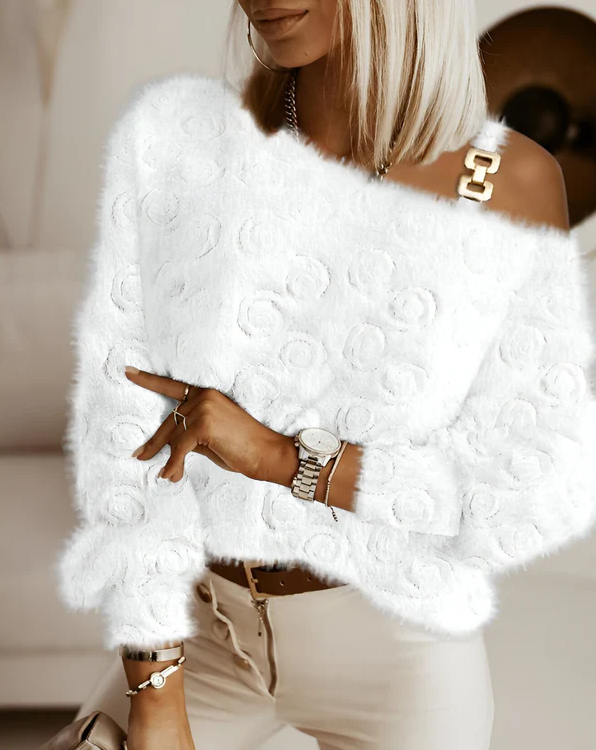 Micaela | verspieltes blumentop mit überschnittenen schultern