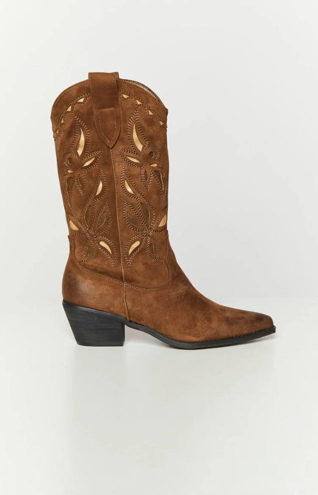 Bestickte cowboystiefel aus leder für damen