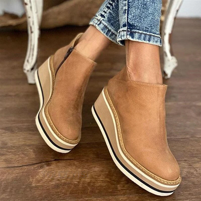 Stylische plateau-stiefeletten für frauen