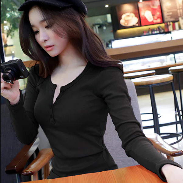 Marion | das schicke langärmelige hemd mit knopfleiste