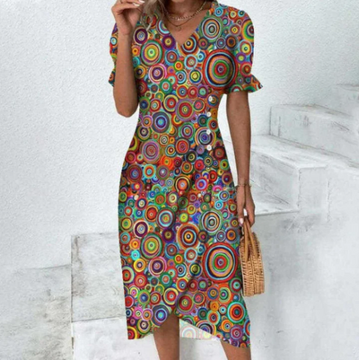 Amalia - schickes midi-wickelkleid für damen pure eleganz