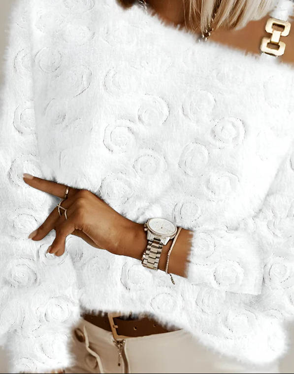 Micaela | verspieltes blumentop mit überschnittenen schultern