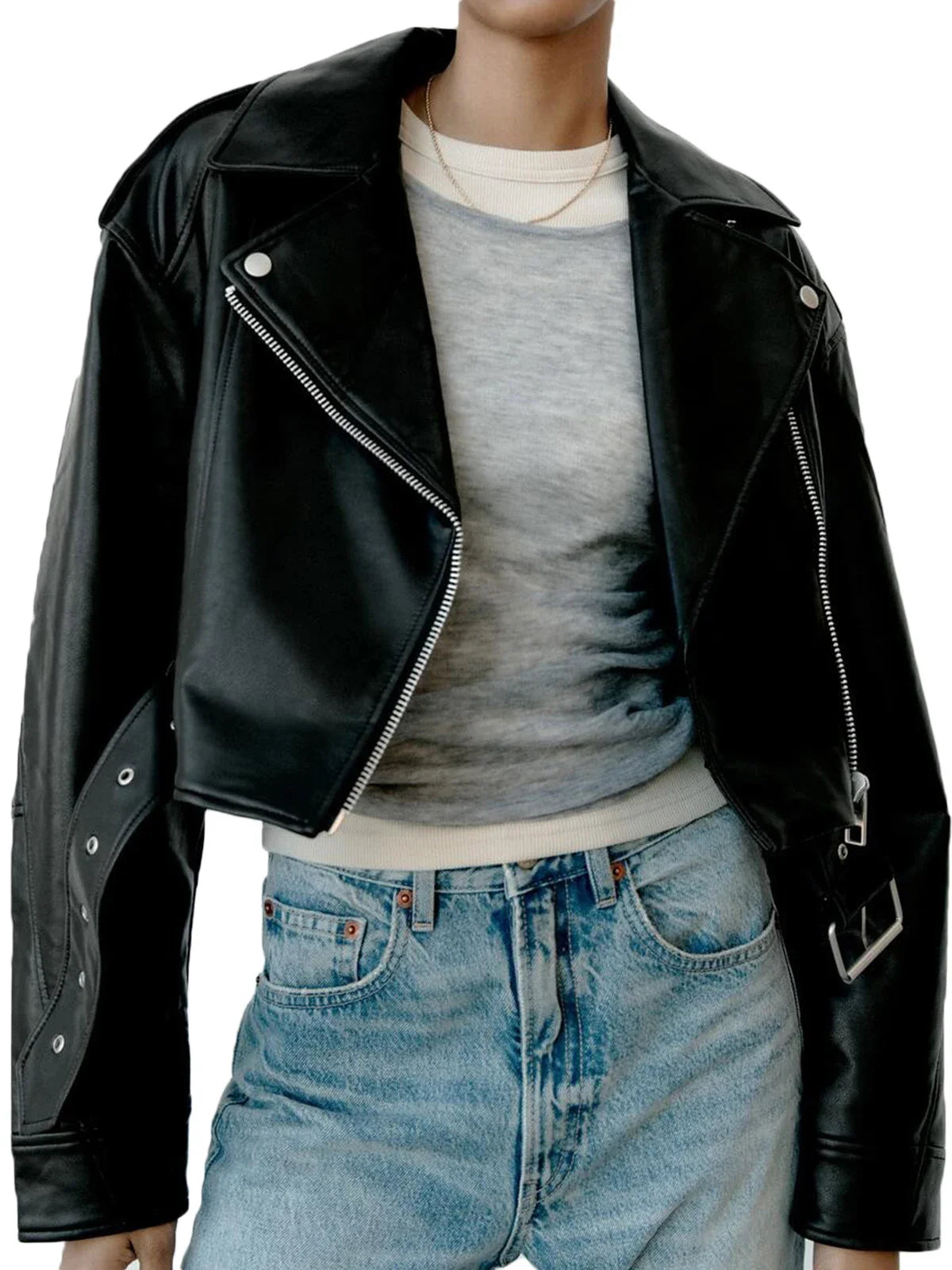 Klassische Damen Bikerjacke | Lässig