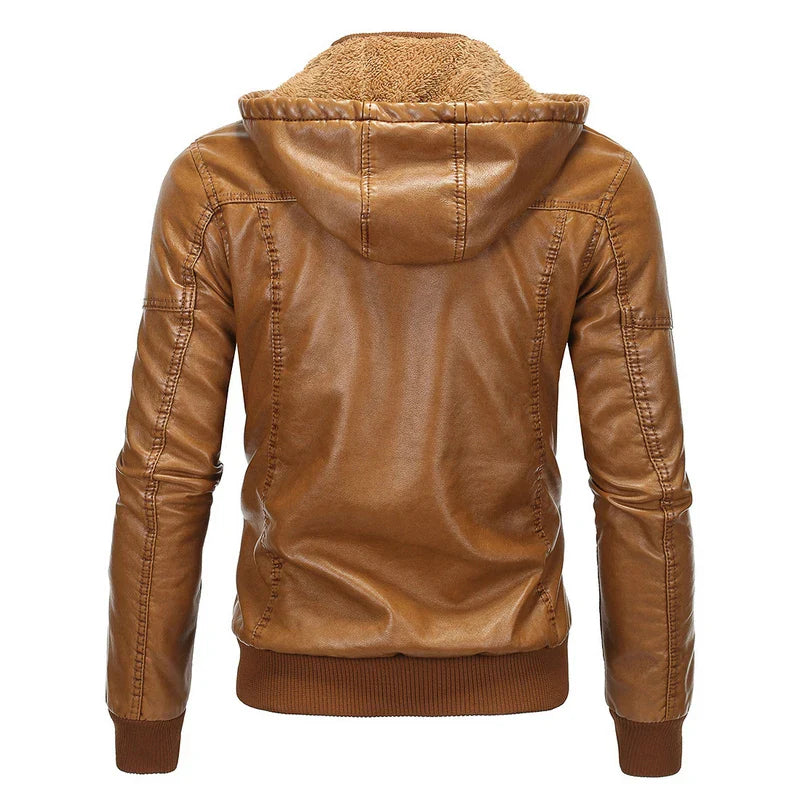 Jaxon™ Lederjacke mit Kapuze