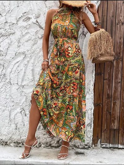 Grünes maxi sommerkleid - Lara