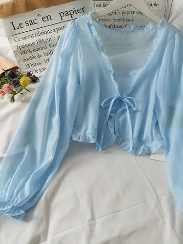 Luciana - Transluzente Bluse mit Schleife