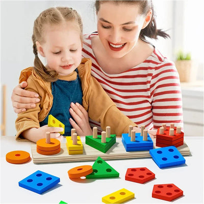 Stapelspielzeug aus Holz Puzzle für Kleinkinder und Kinder
