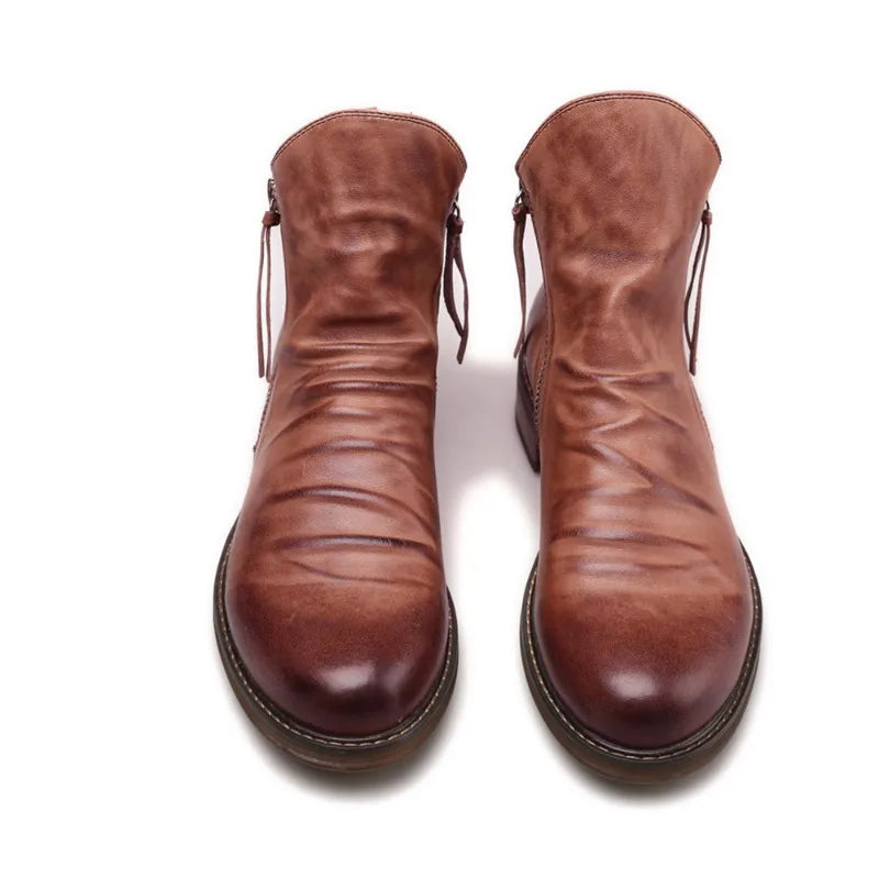 Elegante chelsea-boots aus echtem leder für herren