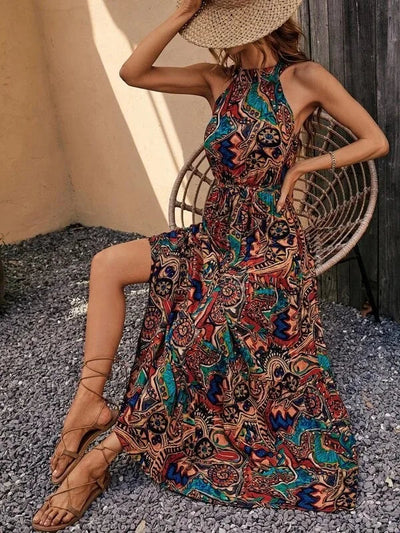 Grünes maxi sommerkleid - Lara