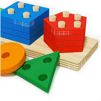 Stapelspielzeug aus Holz Puzzle für Kleinkinder und Kinder