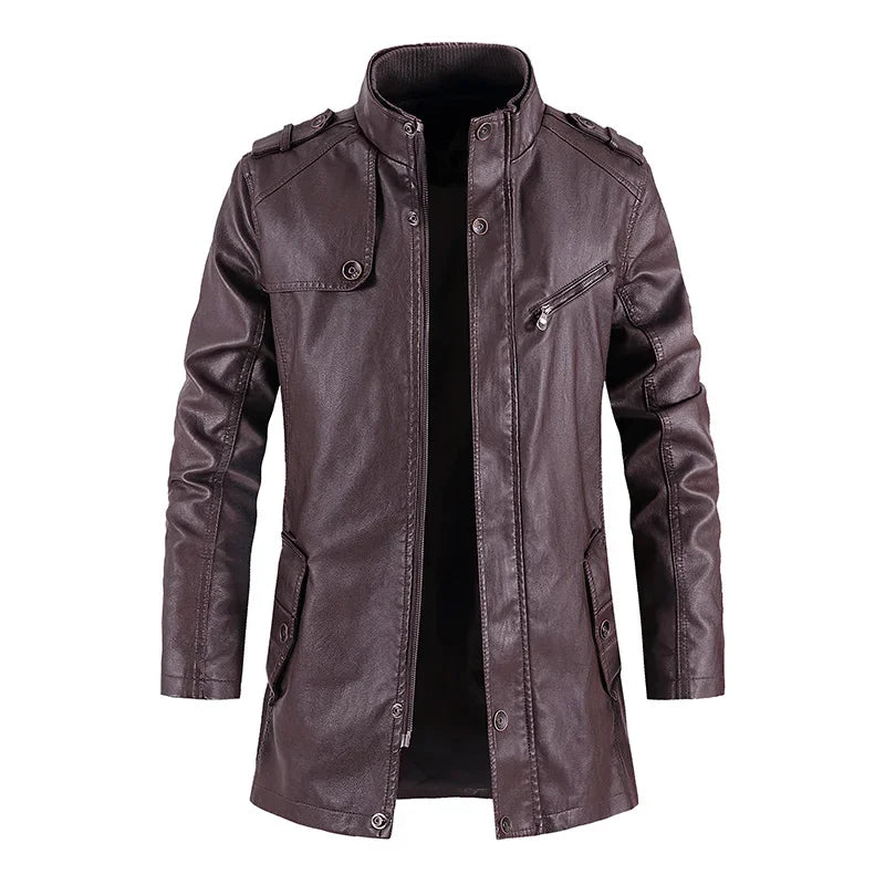 Chase™ Lange Bikerjacke aus Leder