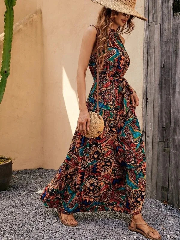 Grünes maxi sommerkleid - Lara