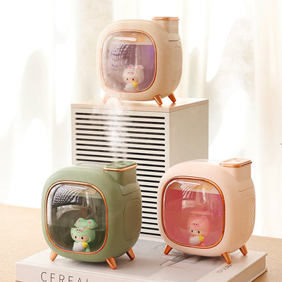 MistJoy Mini-Luftbefeuchter – Doppelsprüh-Diffusor mit sanftem Ambientelicht