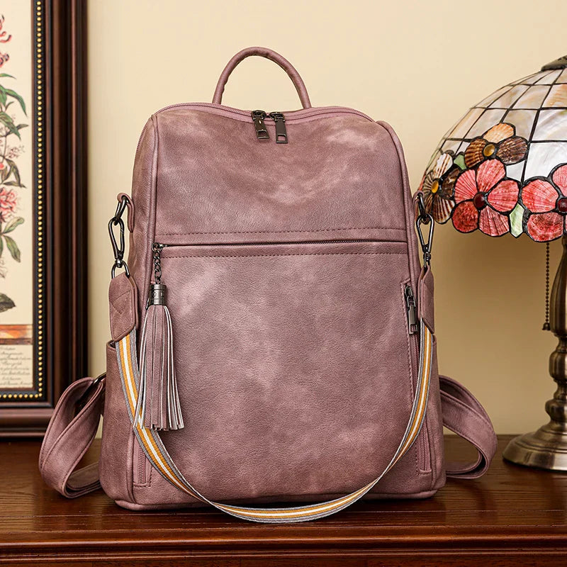 NAOMY | DIEBSTAHLSICHERER LEDERRUCKSACK