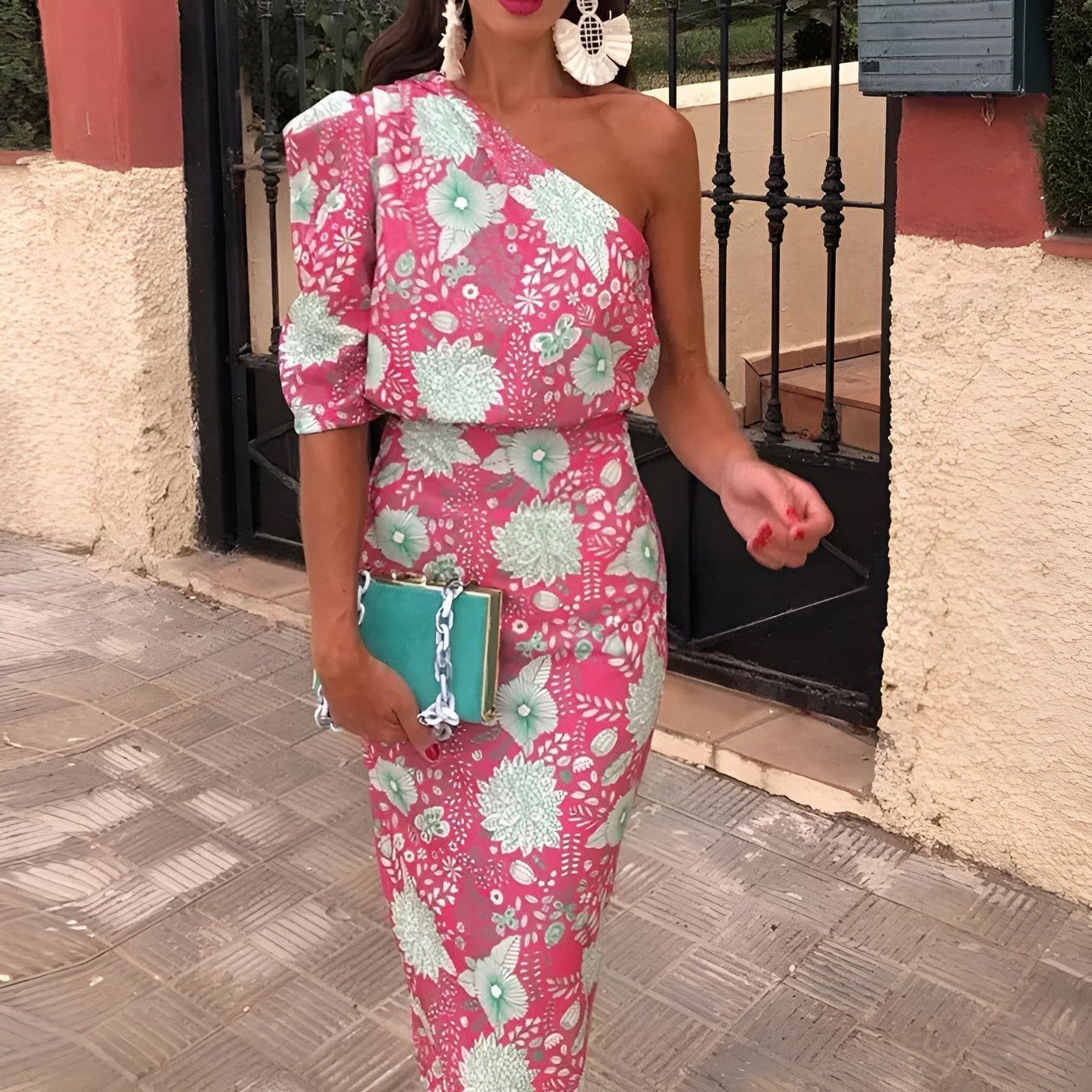 Émilie™ | Lange bedruckte Robe