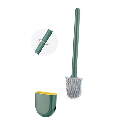 Silikon-Toilettenbürste mit Wandhalterung – Hygienische Toilettenbürste für müheloses Reinigen und schnelles Trocknen