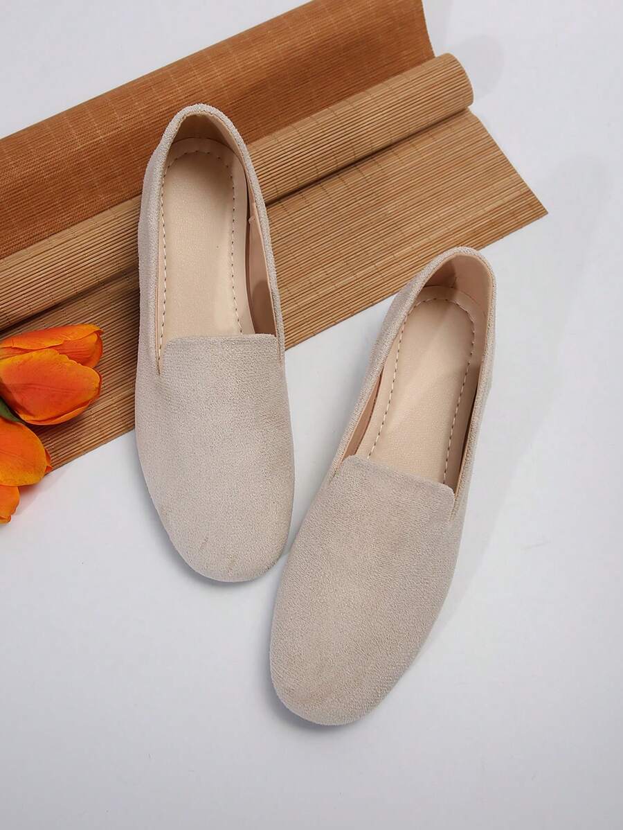 Simone – Damen Loafers Beige Rundzehen Frühling Herbst Schlupf