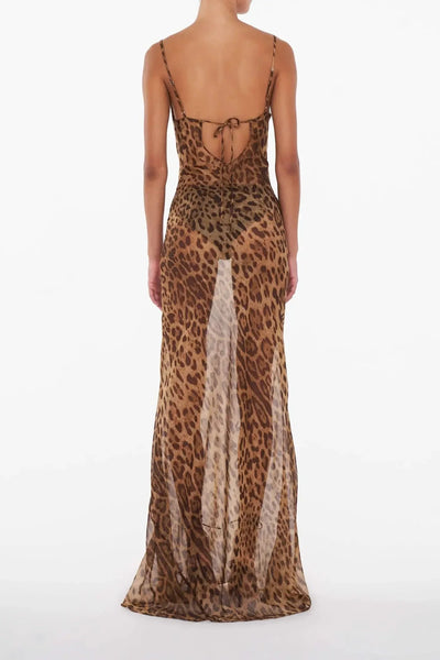 Theresia | Durchsehen Leopard-Maxikleid – Wild & Verführerisch