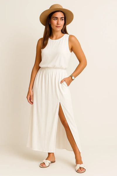 Sommerliches Maxikleid mit Schlitz