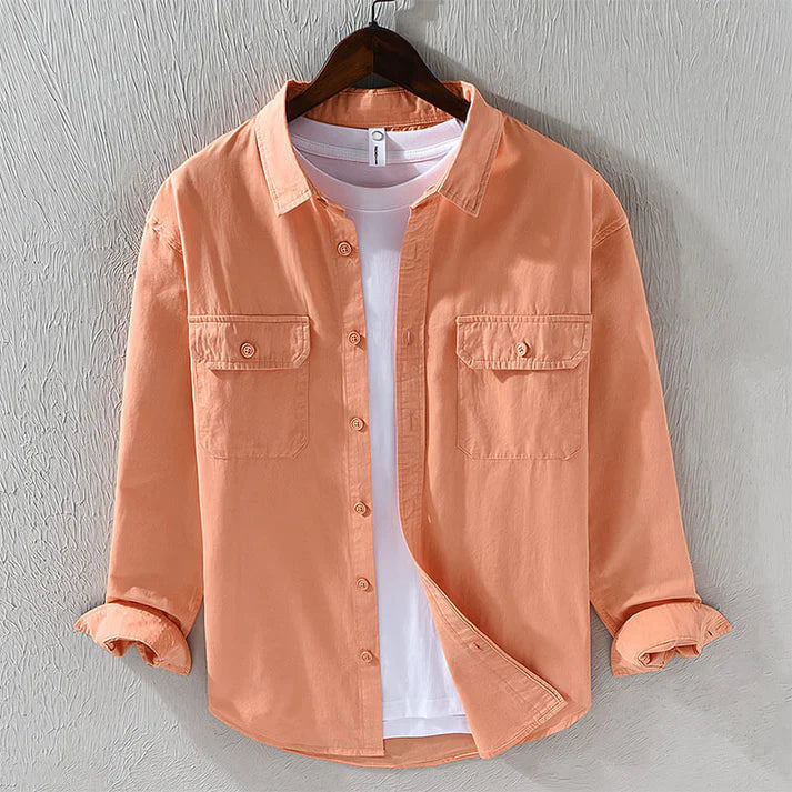 William - Langärmeliges Herrenhemd aus Baumwolle