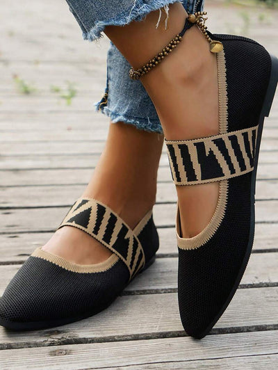 Stefanie – Damen Mary Jane Ballerinas Schwarz Mesh Atmungsaktiv